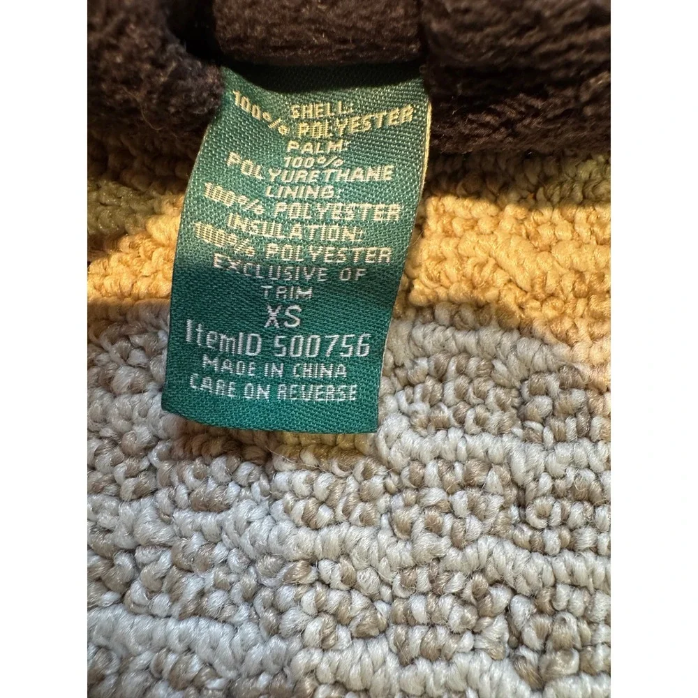 LL Bean Kids XS Thinsulate Insulated Winter Gloves Green Geo Camo 500756‎